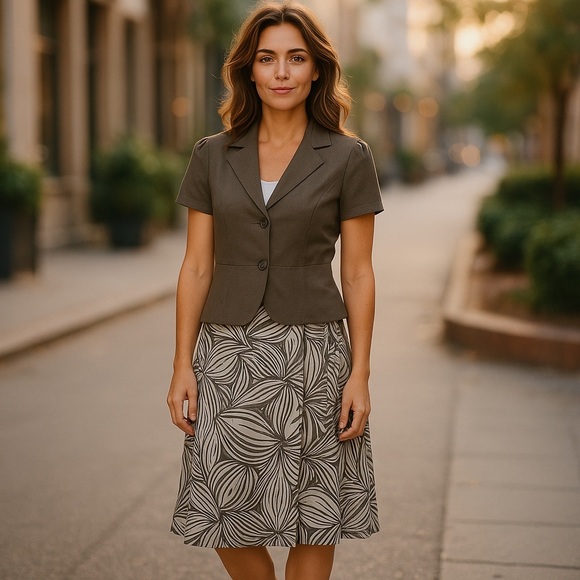 Talbots Irish Linen Brown Skirt Size 6 - Picture 3 of 9